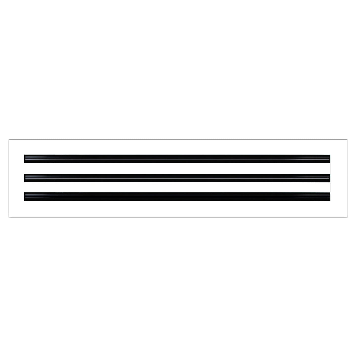 Front of 26x6 Modern Air Vent Cover White - 26x6 Standard Linear Slot Diffuser White - Texas Buildmart