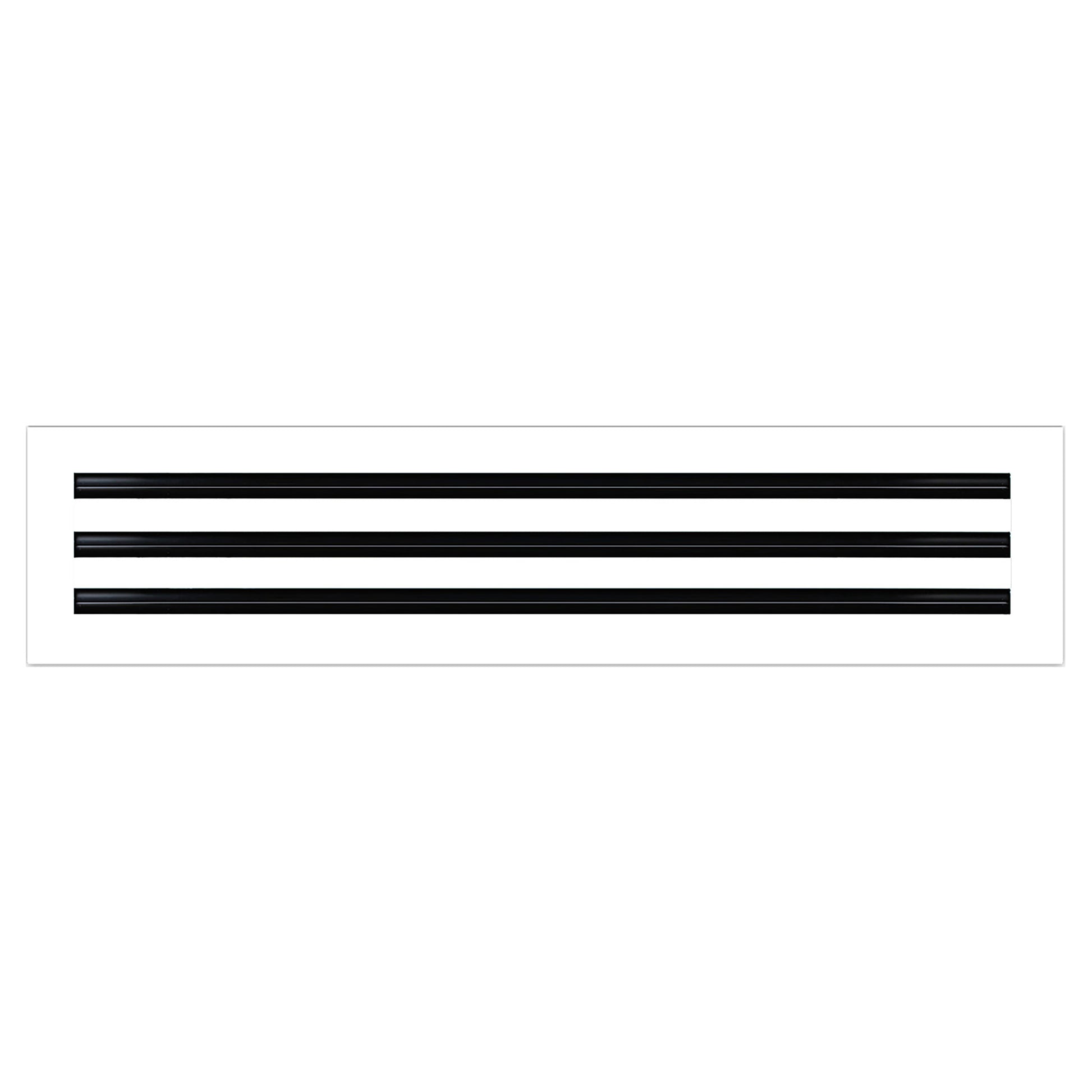 Front of 26x6 Modern Air Vent Cover White - 26x6 Standard Linear Slot Diffuser White - Texas Buildmart