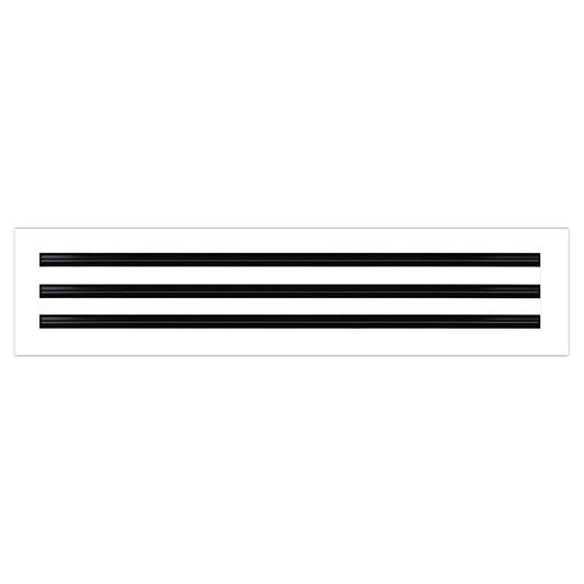 Front of 26x6 Modern Air Vent Cover White - 26x6 Standard Linear Slot Diffuser White - Texas Buildmart