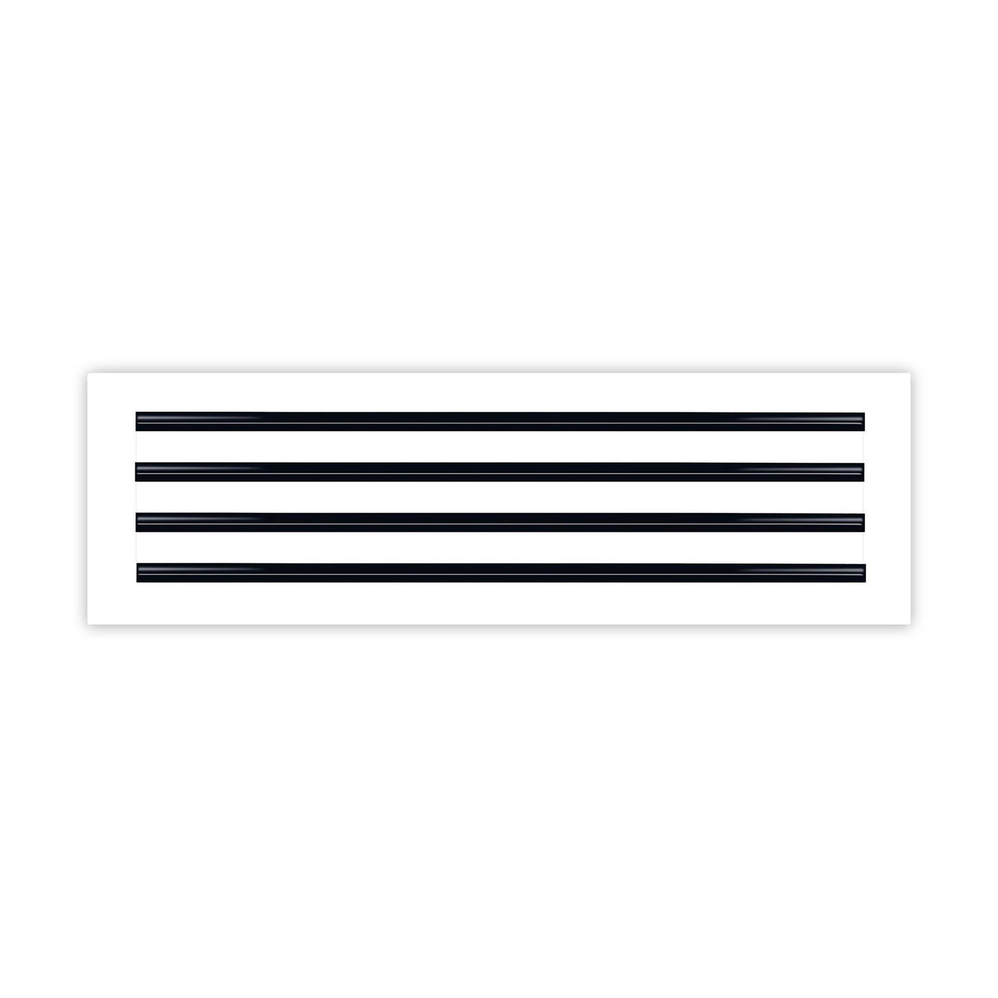 Front of 26x8 Modern Air Vent Cover White - 26x8 Standard Linear Slot Diffuser White - Texas Buildmart