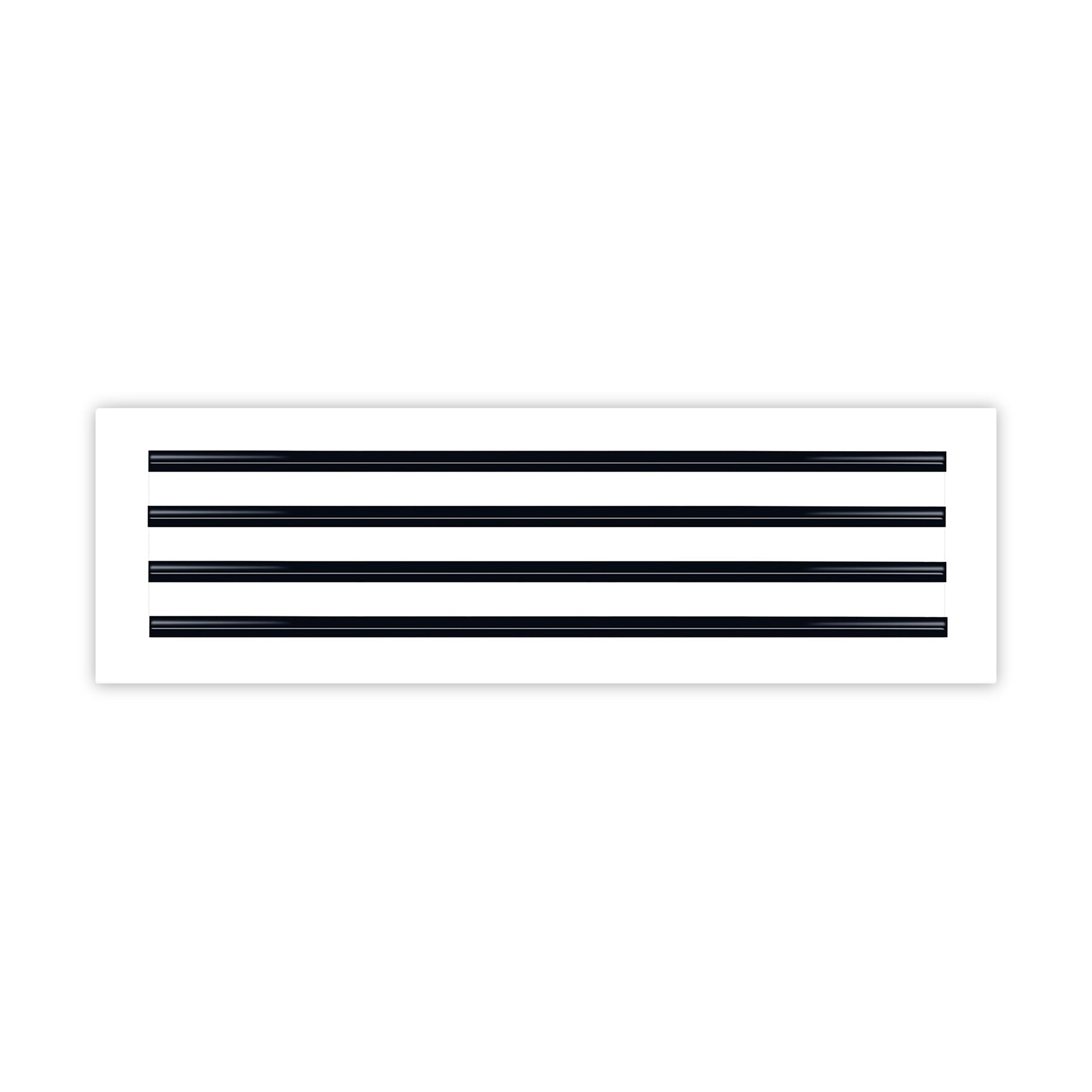 Front of 26x8 Modern Air Vent Cover White - 26x8 Standard Linear Slot Diffuser White - Texas Buildmart