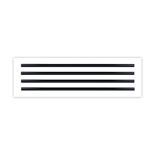 Front of 26x8 Modern Air Vent Cover White - 26x8 Standard Linear Slot Diffuser White - Texas Buildmart