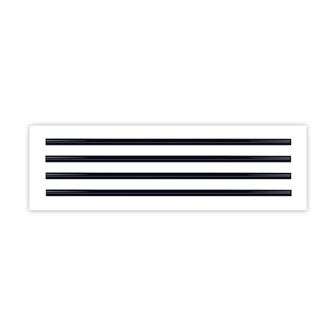 Front of 26x8 Modern Air Vent Cover White - 26x8 Standard Linear Slot Diffuser White - Texas Buildmart