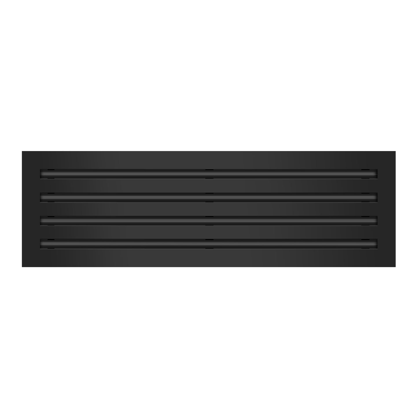 Front of 26x8 Modern Air Vent Cover Black - 26x8 Standard Linear Slot Diffuser Black - Texas Buildmart