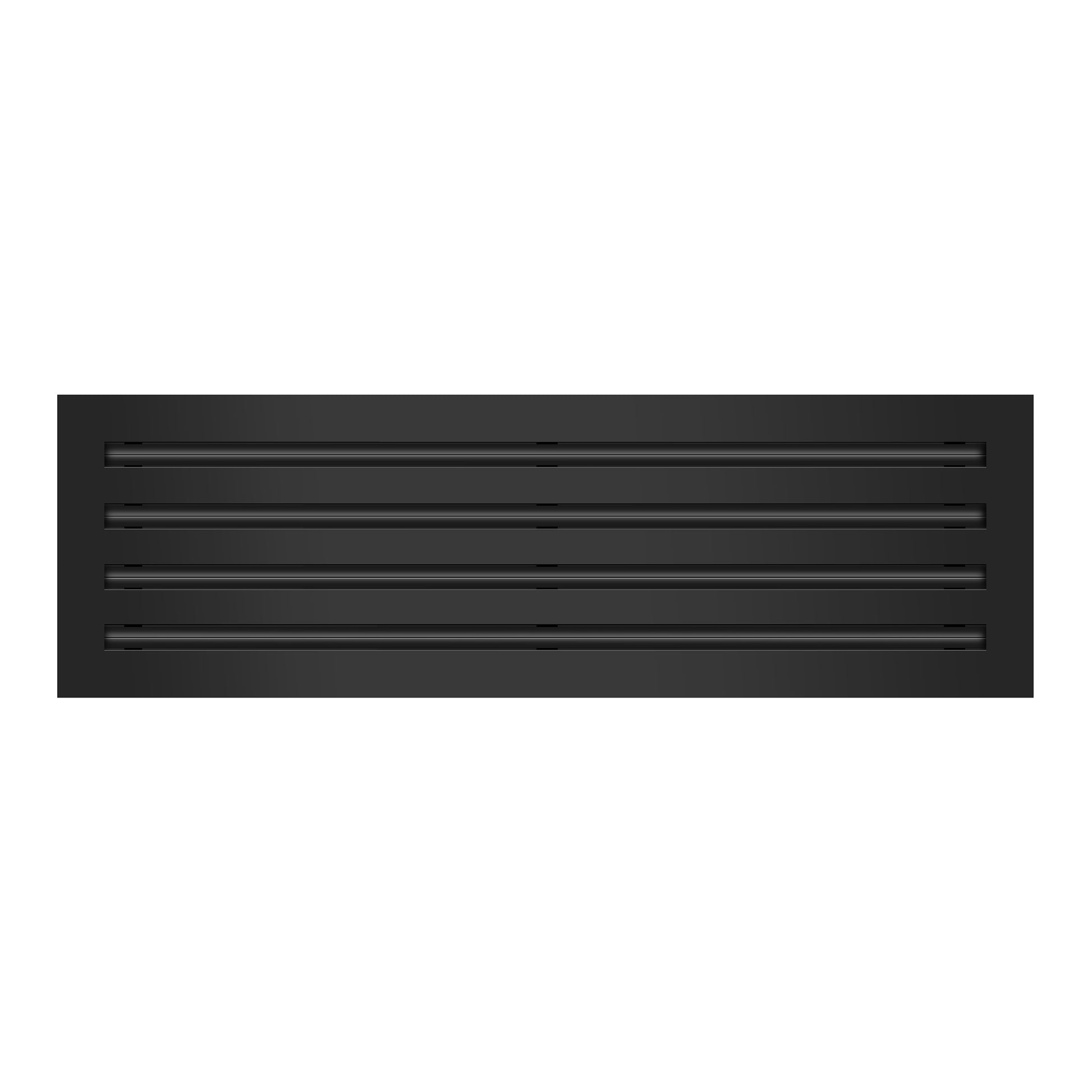 Front of 26x8 Modern Air Vent Cover Black - 26x8 Standard Linear Slot Diffuser Black - Texas Buildmart