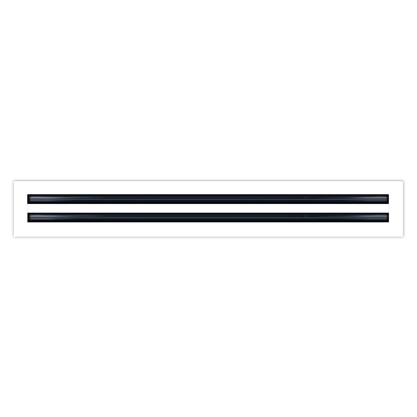 Front of 28x4 Modern Air Vent Cover White - 28x4 Standard Linear Slot Diffuser White - Texas Buildmart