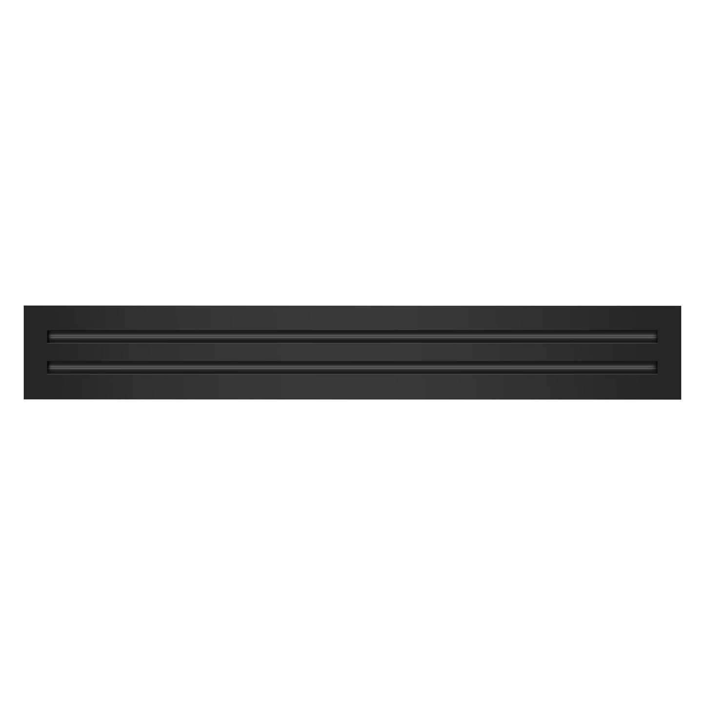 Front of 28x4 Modern Air Vent Cover Black - 28x4 Standard Linear Slot Diffuser Black - Texas Buildmart