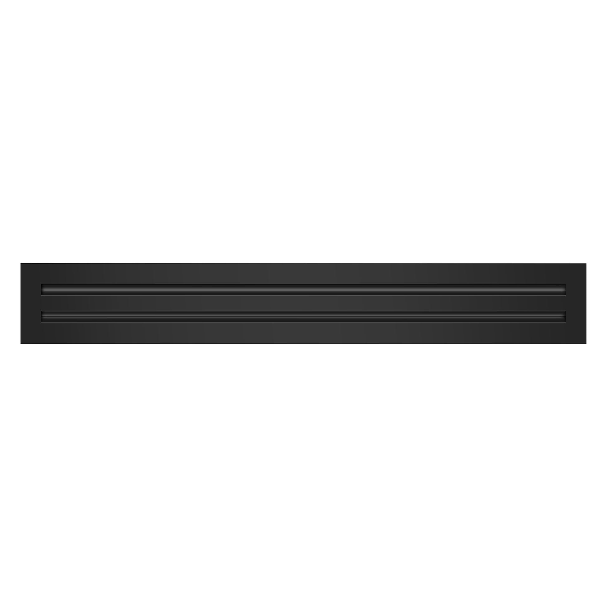 Front of 28x4 Modern Air Vent Cover Black - 28x4 Standard Linear Slot Diffuser Black - Texas Buildmart
