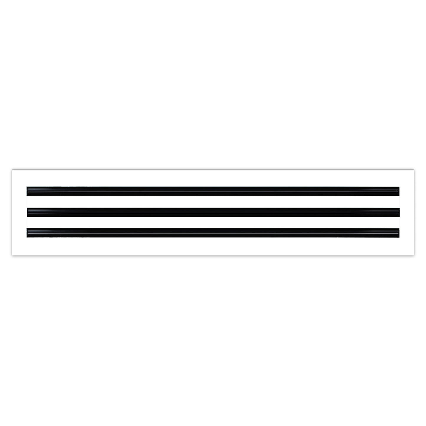 Front of 28x6 Modern Air Vent Cover White - 28x6 Standard Linear Slot Diffuser White - Texas Buildmart