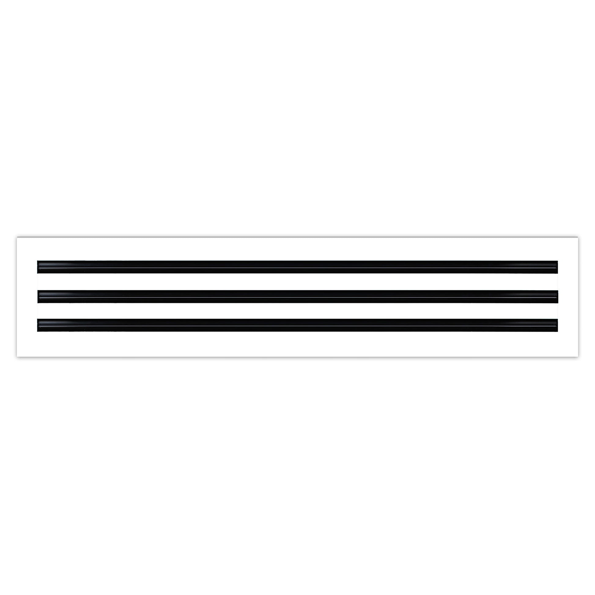 Front of 28x6 Modern Air Vent Cover White - 28x6 Standard Linear Slot Diffuser White - Texas Buildmart