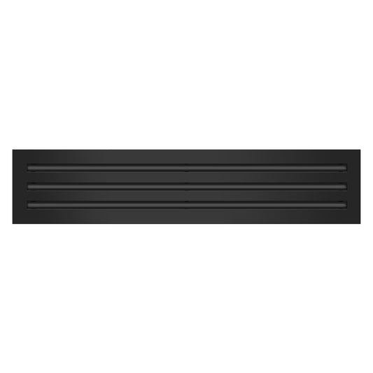 Front of 28x6 Modern Air Vent Cover Black - 28x6 Standard Linear Slot Diffuser Black - Texas Buildmart