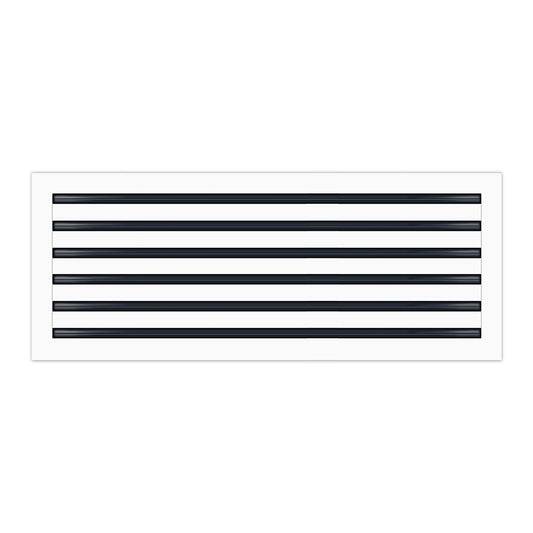 Front of 30x12 Modern Air Vent Cover White - 30x12 Standard Linear Slot Diffuser White - Texas Buildmart