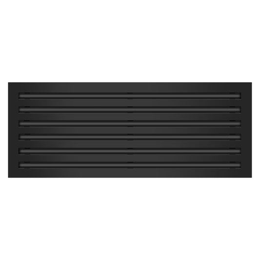 Front of 30x12 Modern Air Vent Cover Black - 30x12 Standard Linear Slot Diffuser Black - Texas Buildmart