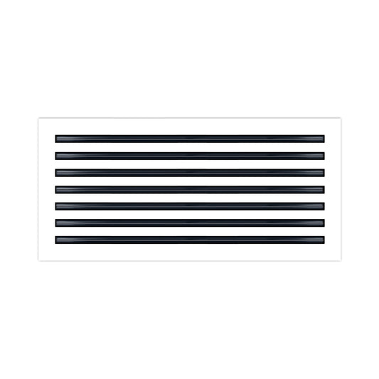 Front of 30x14 Modern Air Vent Cover White - 30x14 Standard Linear Slot Diffuser White - Texas Buildmart