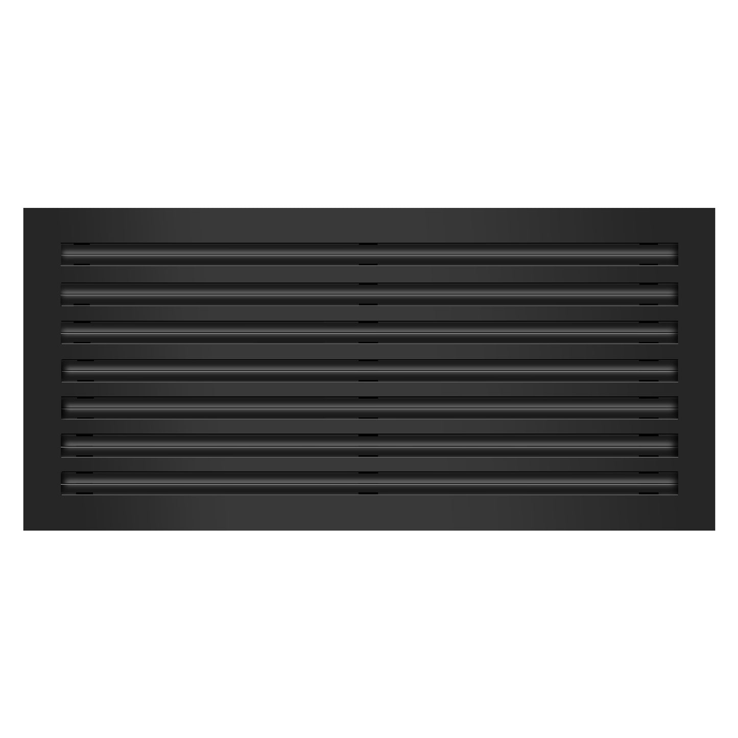 Front of 30x14 Modern Air Vent Cover Black - 30x14 Standard Linear Slot Diffuser Black - Texas Buildmart