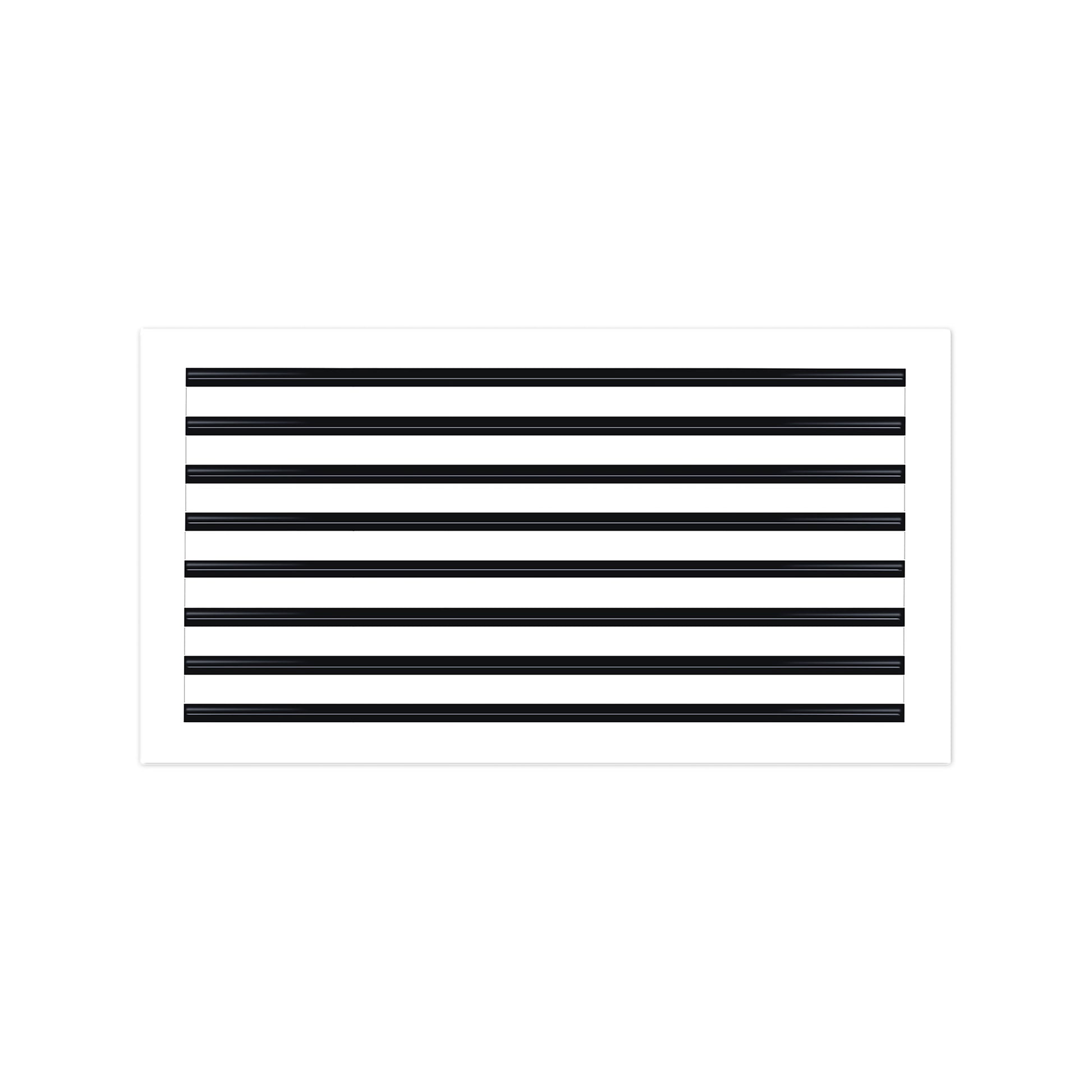 Front of 30x16 Modern Air Vent Cover White - 30x16 Standard Linear Slot Diffuser White - Texas Buildmart