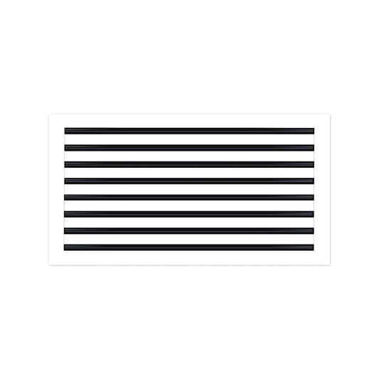 Front of 30x16 Modern Air Vent Cover White - 30x16 Standard Linear Slot Diffuser White - Texas Buildmart