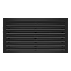 Front of 30x16 Modern Air Vent Cover Black - 30x16 Standard Linear Slot Diffuser Black - Texas Buildmart