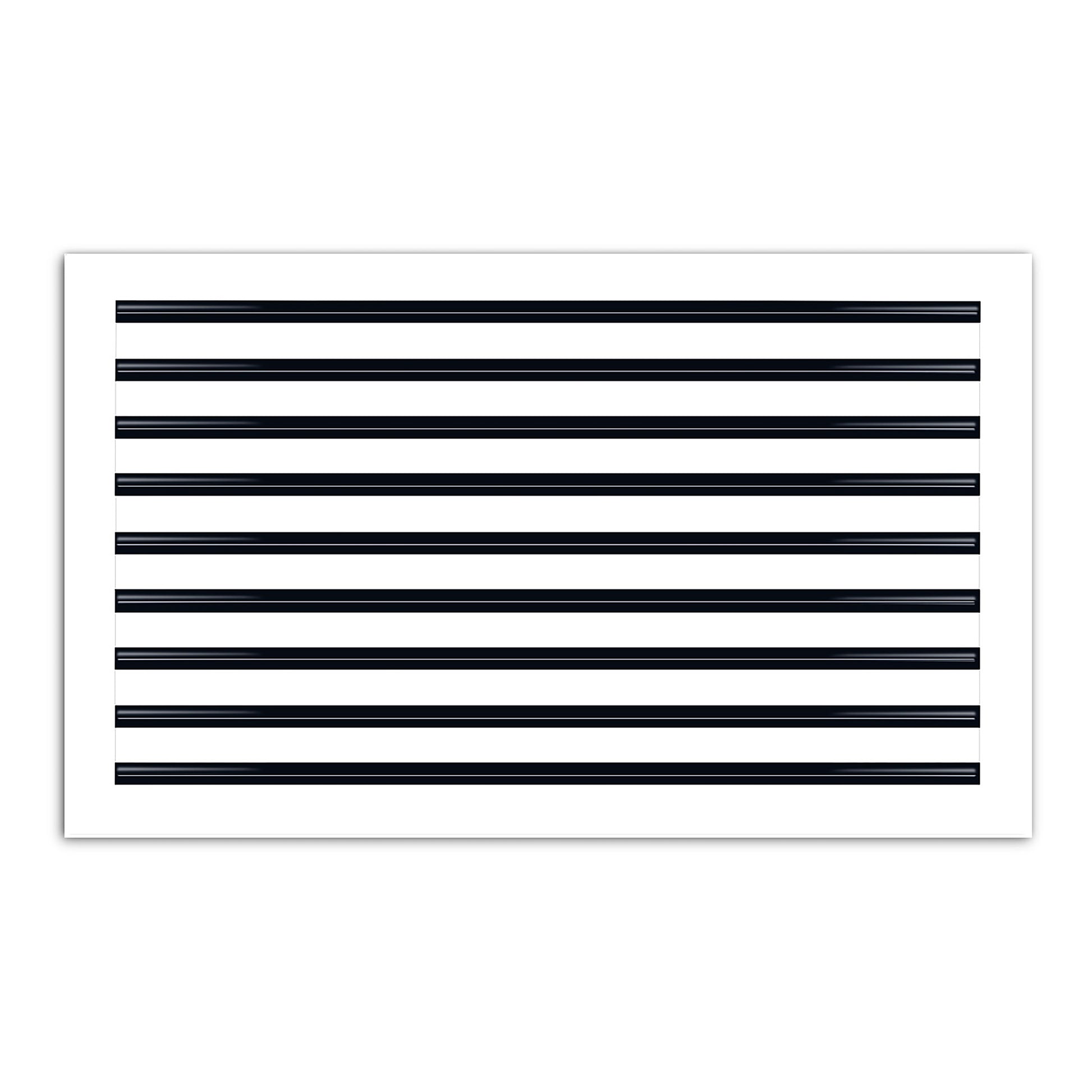 Front of 30x18 Modern Air Vent Cover White - 30x18 Standard Linear Slot Diffuser White - Texas Buildmart