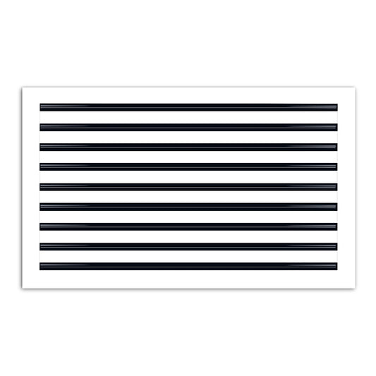Front of 30x18 Modern Air Vent Cover White - 30x18 Standard Linear Slot Diffuser White - Texas Buildmart