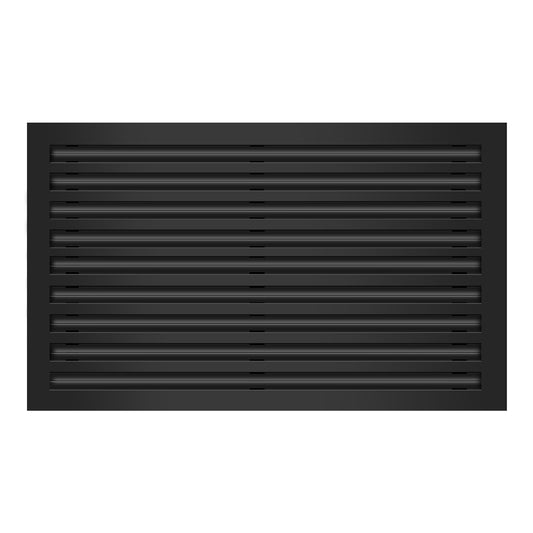Front of 30x18 Modern Air Vent Cover Black - 30x18 Standard Linear Slot Diffuser Black - Texas Buildmart