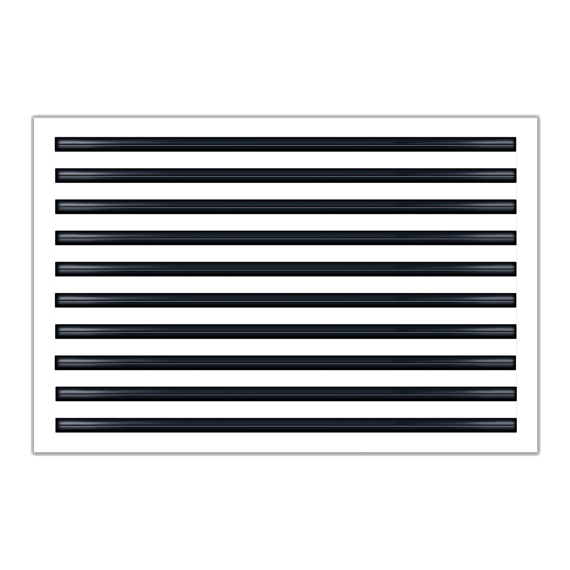 Front of 30x20 Modern Air Vent Cover White - 30x20 Standard Linear Slot Diffuser White - Texas Buildmart