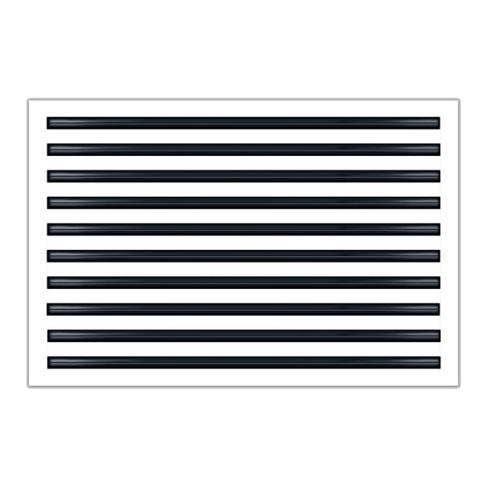 Front of 30x20 Modern Air Vent Cover White - 30x20 Standard Linear Slot Diffuser White - Texas Buildmart
