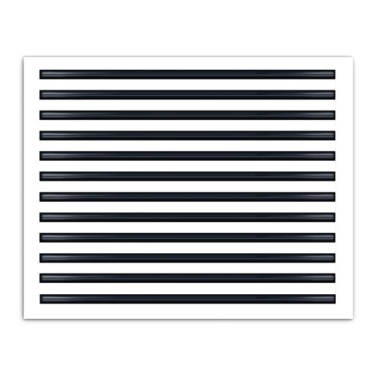 Front of 30x24 Modern Air Vent Cover White - 30x24 Standard Linear Slot Diffuser White - Texas Buildmart