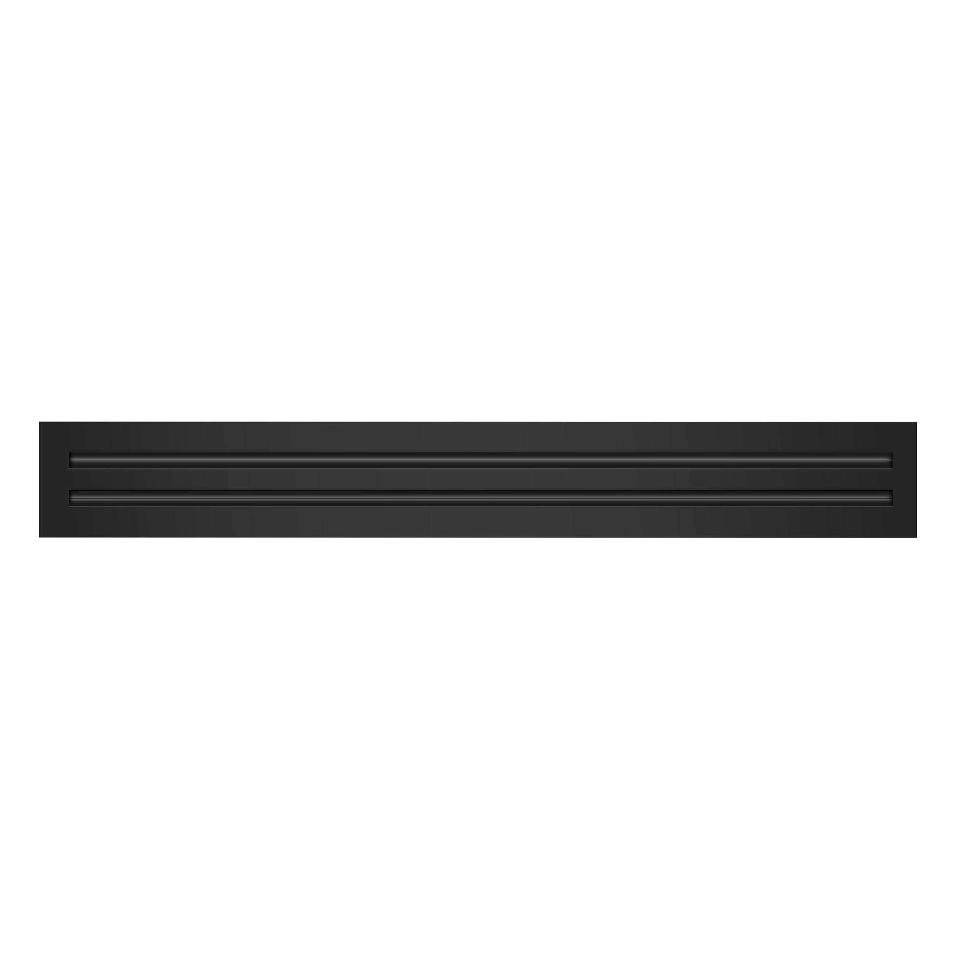 Front of 30x4 Modern Air Vent Cover Black - 30x4 Standard Linear Slot Diffuser Black - Texas Buildmart