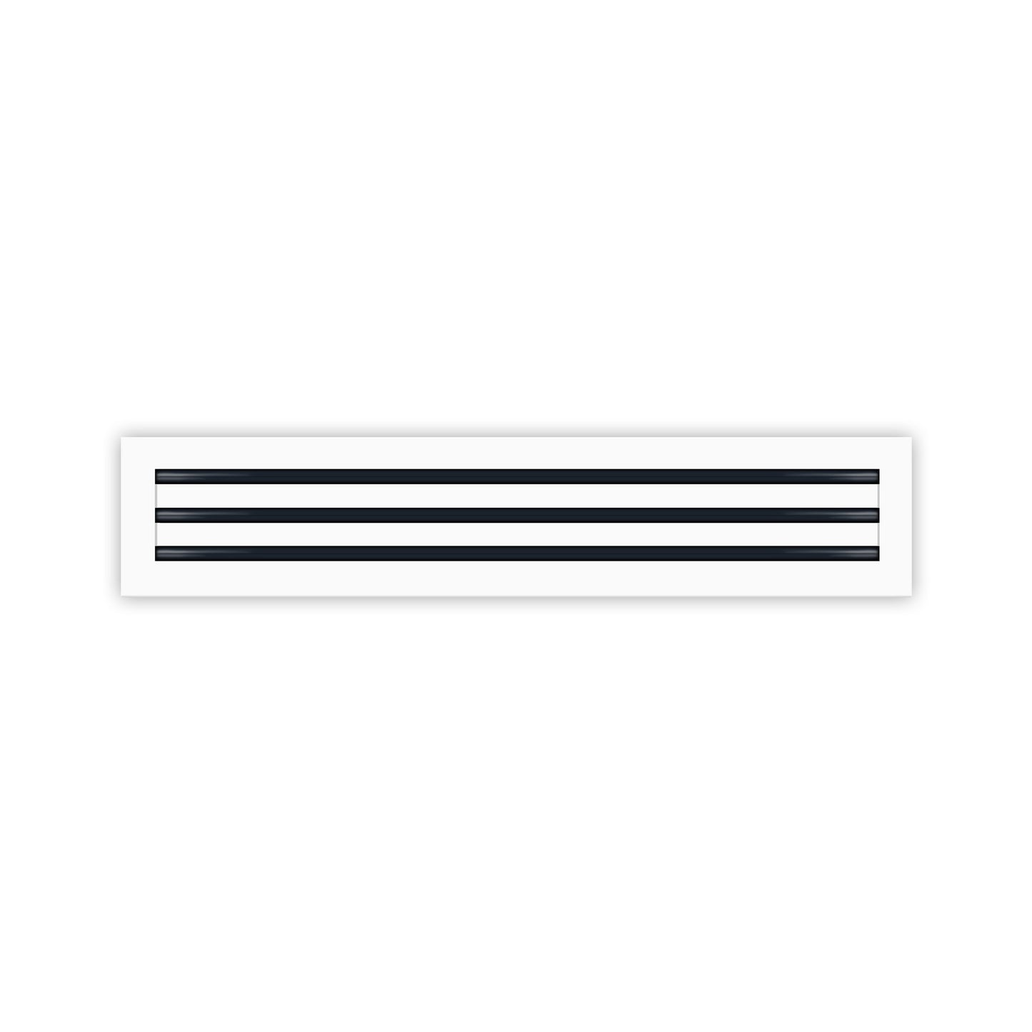 Front of 30x6 Modern Air Vent Cover White - 30x6 Standard Linear Slot Diffuser White - Texas Buildmart