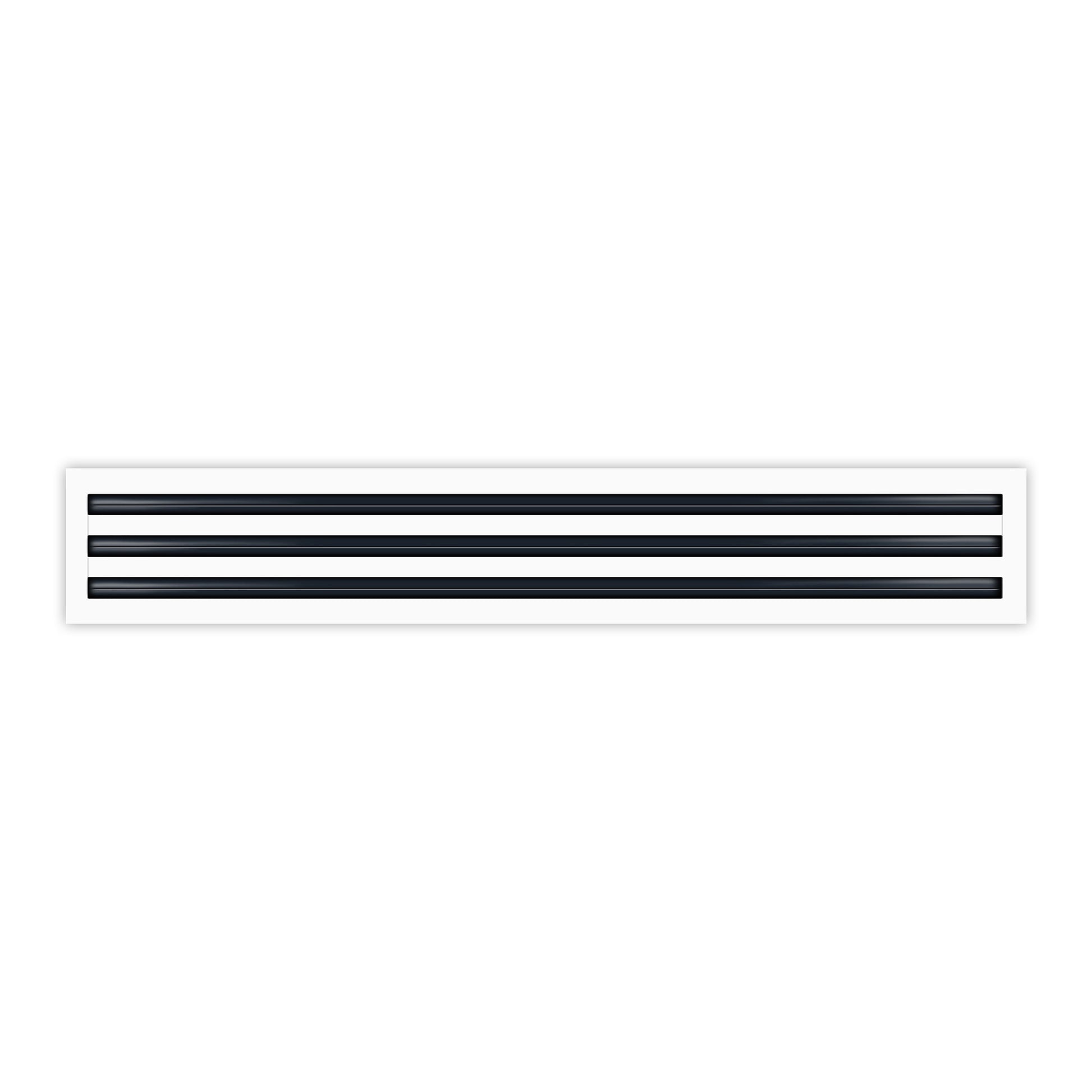 Front of 36 Inch 3 Slot Linear Air Vent Cover White - 36 Inch 3 Slot Linear Diffuser White - Texas Buildmart