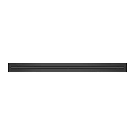 Front of 36 Inch 1 Slot Linear Air Vent Cover Black - 36 Inch 1 Slot Linear Diffuser Black - Texas Buildmart