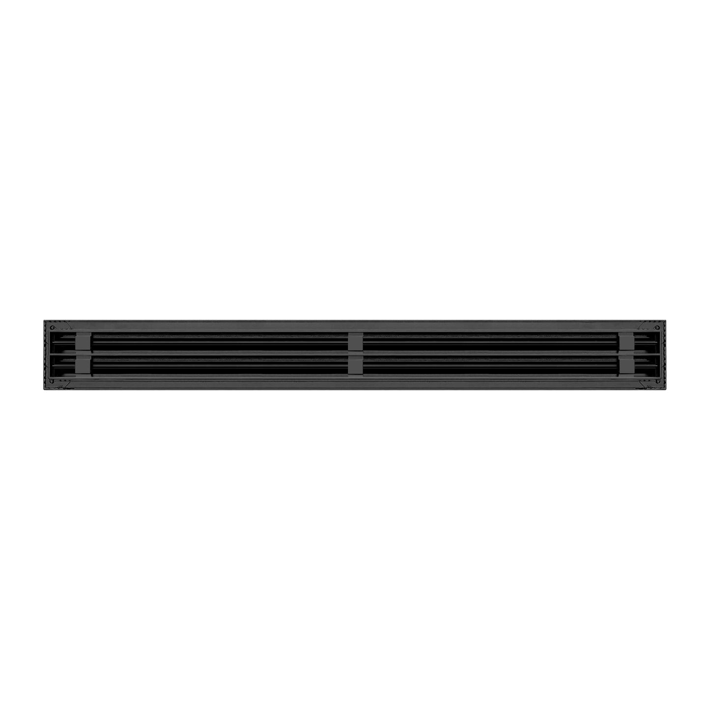 Back of 36 Inch 2 slot Linear Air Vent Cover Black - 36 Inch 2 slot Linear Diffuser Black - Texas Buildmart