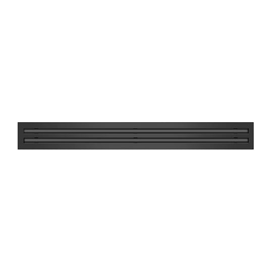 Front of 36 Inch 2 Slot Linear Air Vent Cover Black - 36 Inch 2 Slot Linear Diffuser Black - Texas Buildmart