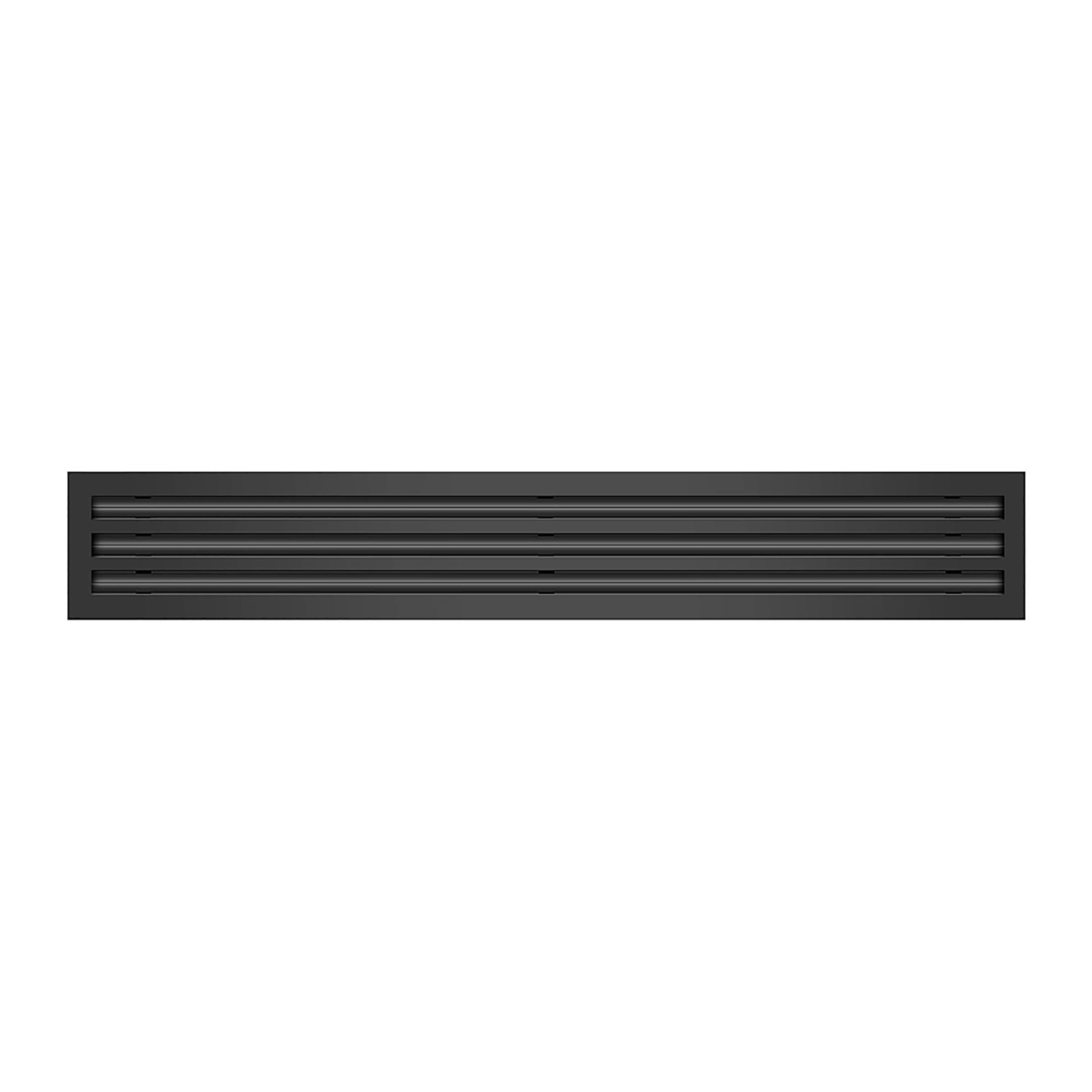 Front of 36 Inch 3 Slot Linear Air Vent Cover Black - 36 Inch 3 Slot Linear Diffuser Black - Texas Buildmart