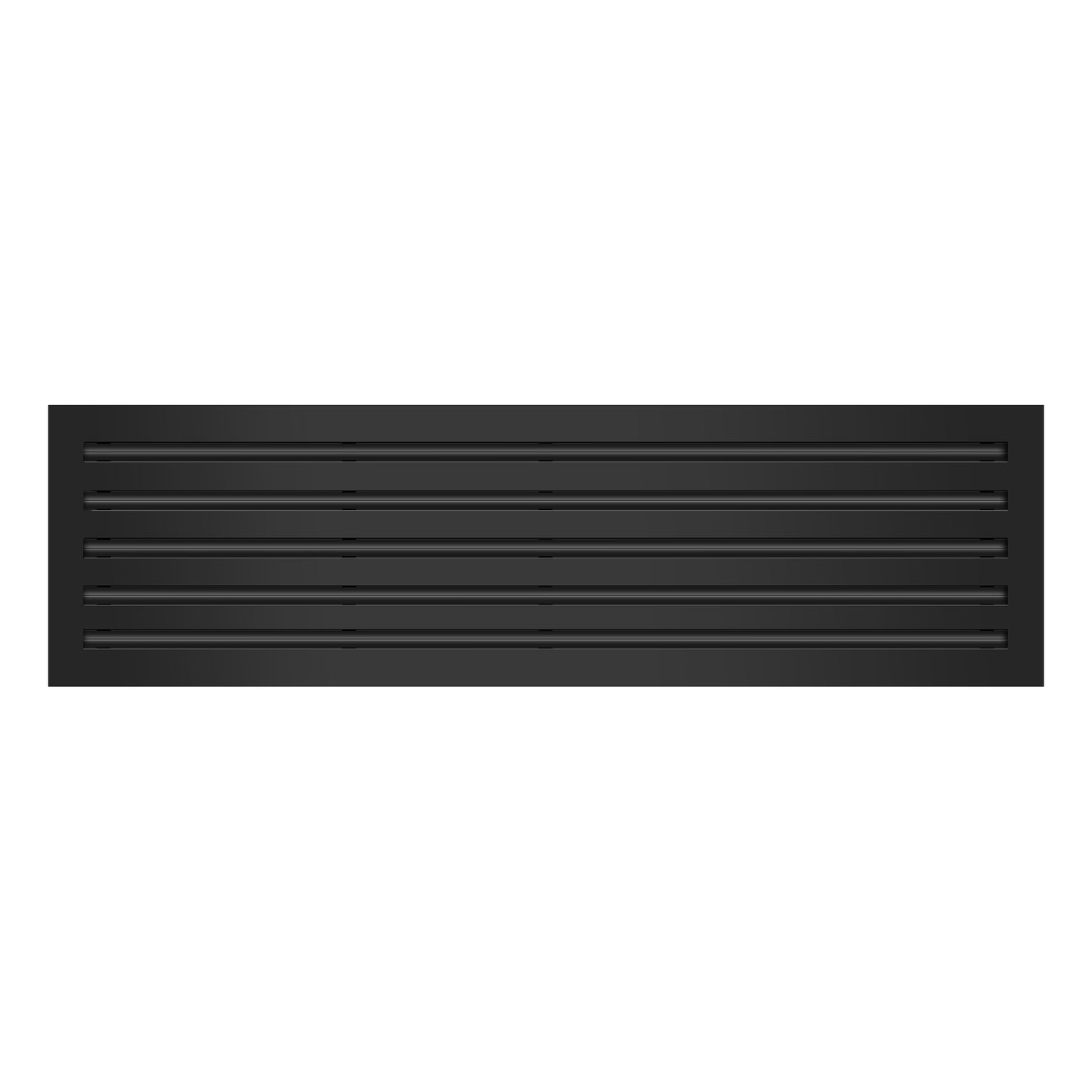 Front of 36x10 Modern Air Vent Cover Black - 36x10 Standard Linear Slot Diffuser Black - Texas Buildmart