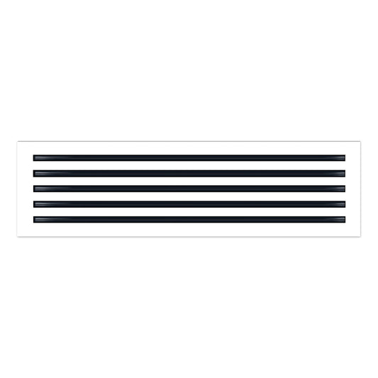 Front of 36x10 Modern Air Vent Cover White - 36x10 Standard Linear Slot Diffuser White - Texas Buildmart