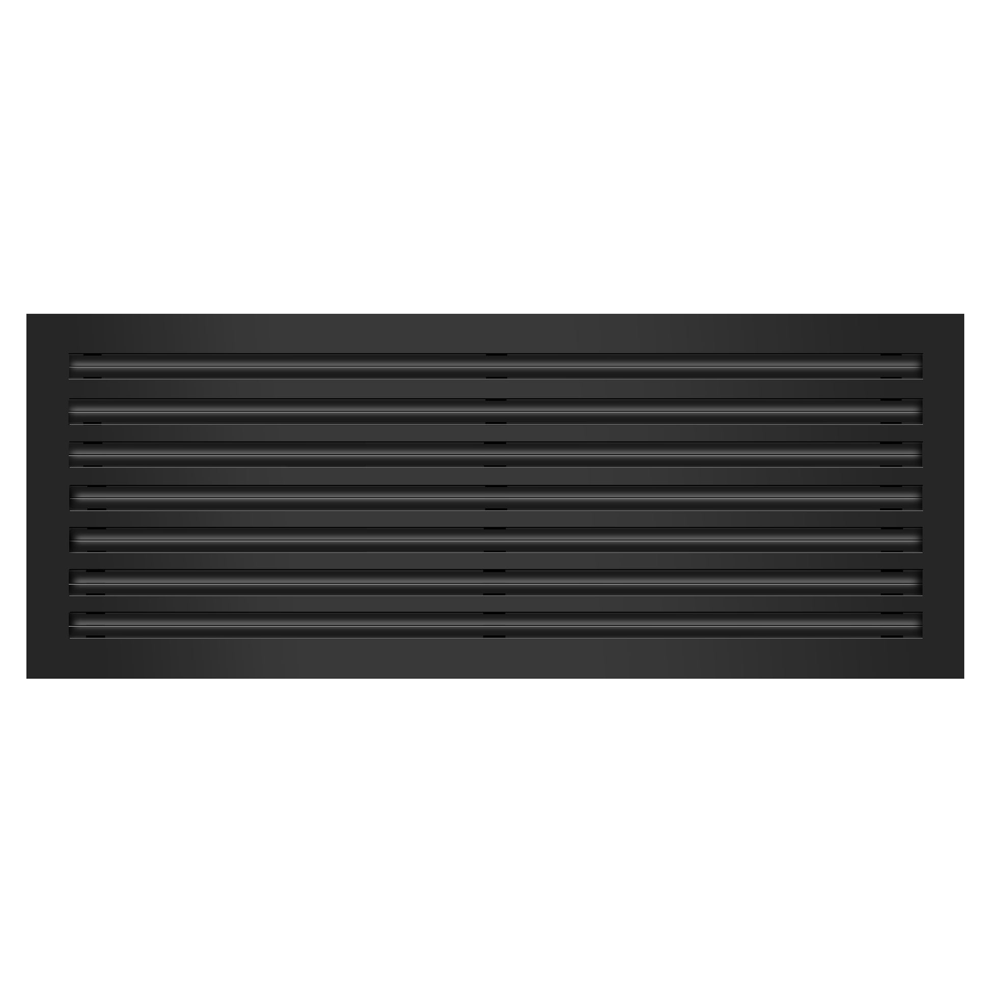 Front of 36x14 Modern Air Vent Cover Black - 36x14 Standard Linear Slot Diffuser Black - Texas Buildmart