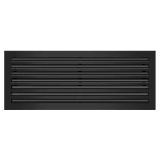 Front of 36x14 Modern Air Vent Cover Black - 36x14 Standard Linear Slot Diffuser Black - Texas Buildmart