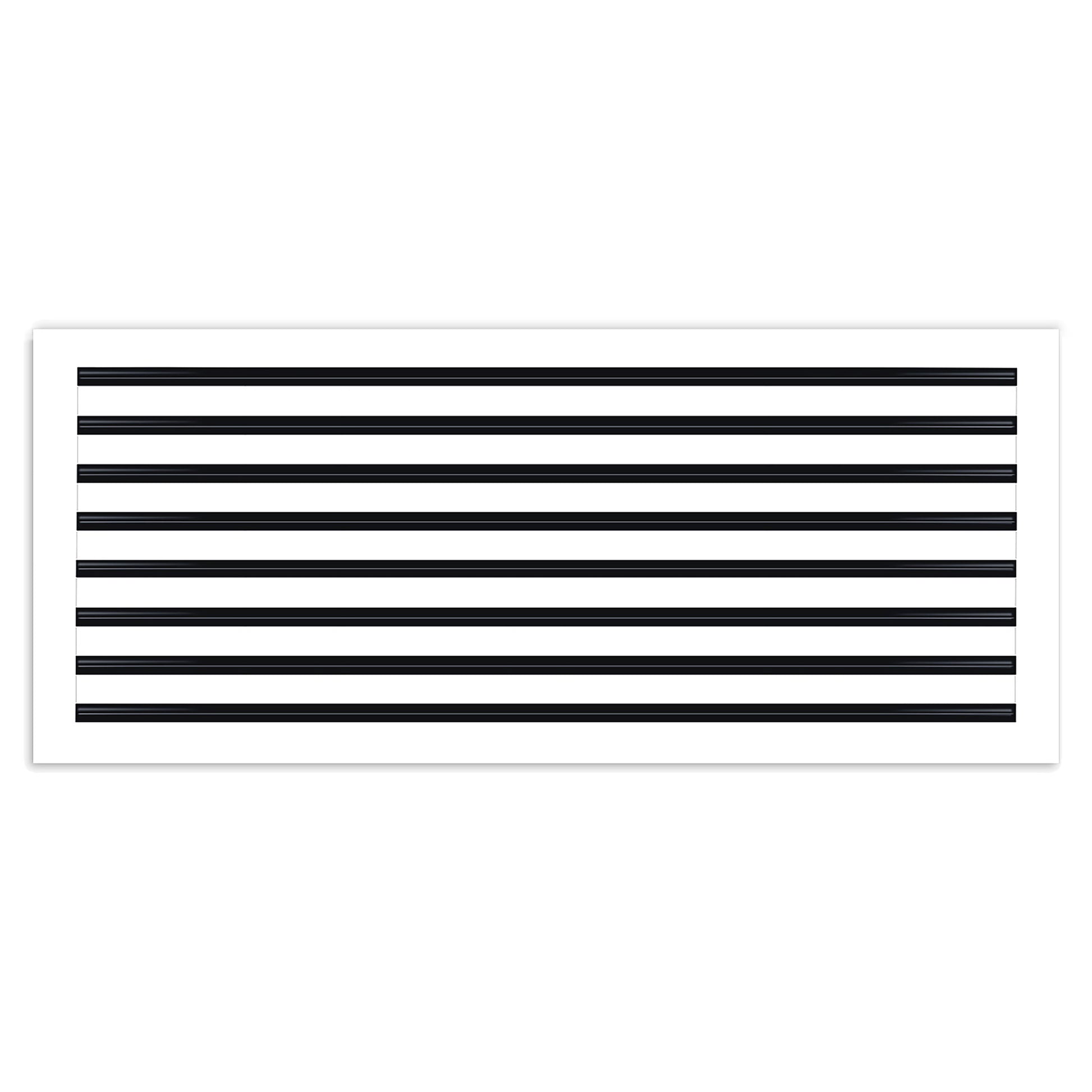 Front of 36x16 Modern Air Vent Cover White - 36x16 Standard Linear Slot Diffuser White - Texas Buildmart