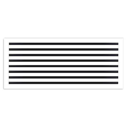 Front of 36x16 Modern Air Vent Cover White - 36x16 Standard Linear Slot Diffuser White - Texas Buildmart