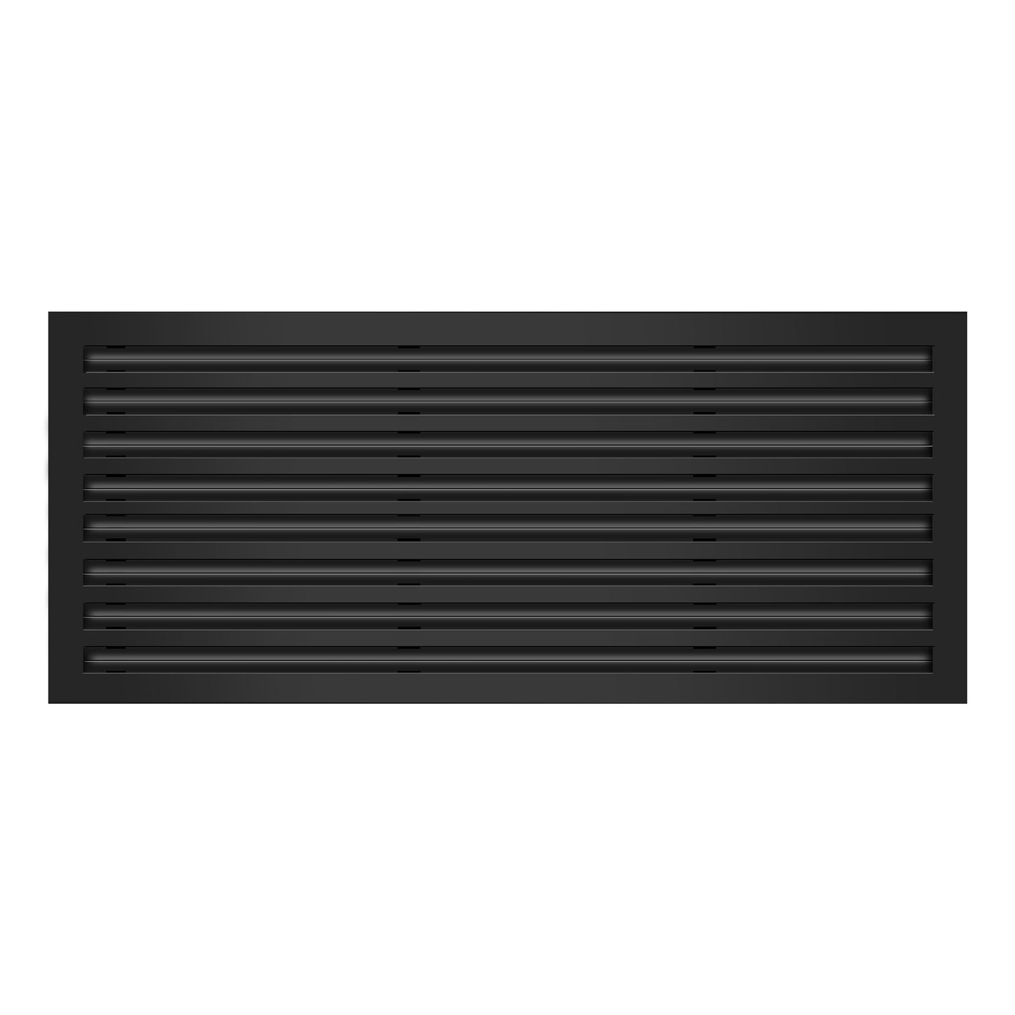Front of 36x16 Modern Air Vent Cover Black - 36x16 Standard Linear Slot Diffuser Black - Texas Buildmart