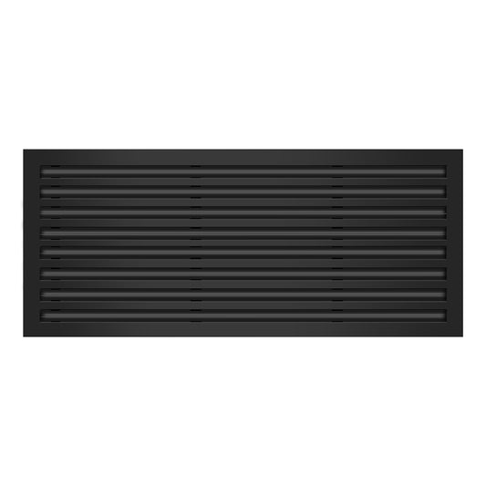 Front of 36x16 Modern Air Vent Cover Black - 36x16 Standard Linear Slot Diffuser Black - Texas Buildmart