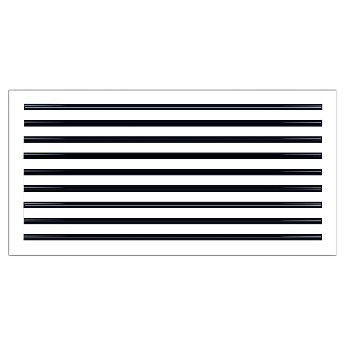 Front of 36x18 Modern Air Vent Cover White - 36x18 Standard Linear Slot Diffuser White - Texas Buildmart
