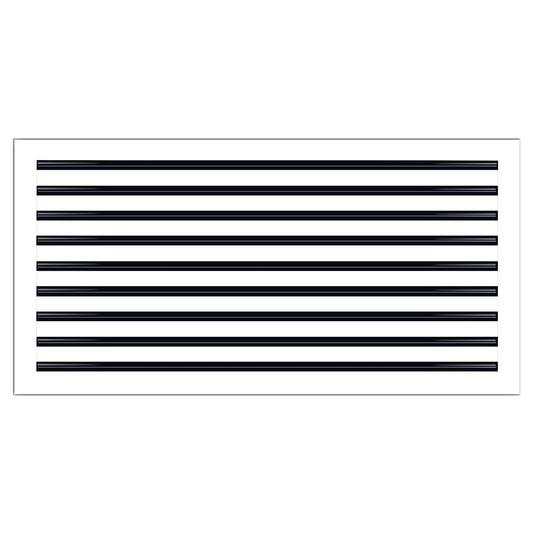 Front of 36x18 Modern Air Vent Cover White - 36x18 Standard Linear Slot Diffuser White - Texas Buildmart