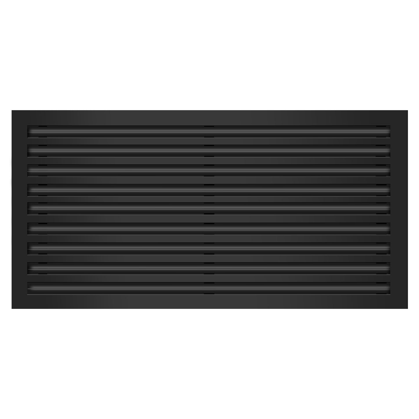 Front of 36x18 Modern Air Vent Cover Black - 36x18 Standard Linear Slot Diffuser Black - Texas Buildmart
