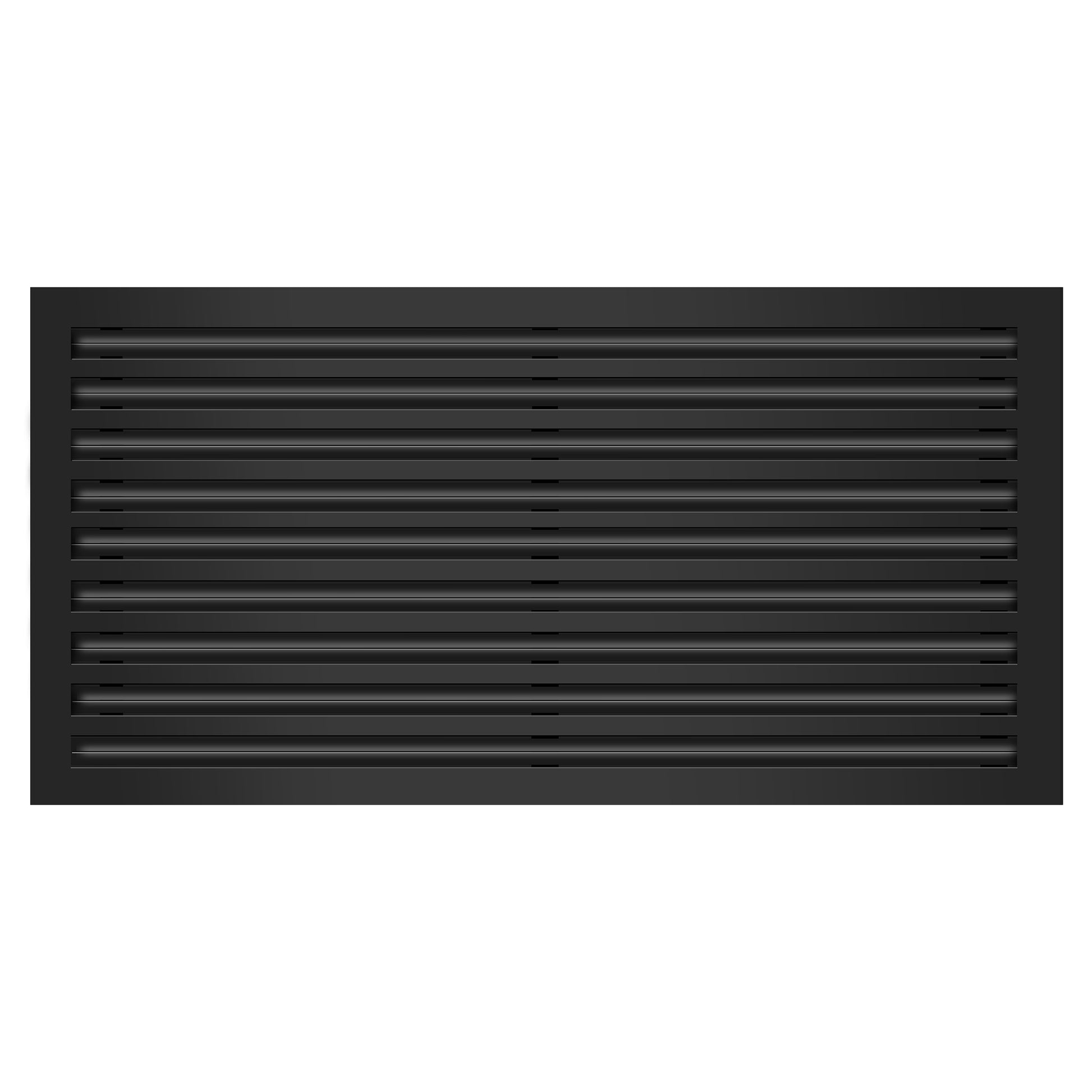 Front of 36x18 Modern Air Vent Cover Black - 36x18 Standard Linear Slot Diffuser Black - Texas Buildmart