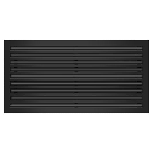 Front of 36x18 Modern Air Vent Cover Black - 36x18 Standard Linear Slot Diffuser Black - Texas Buildmart