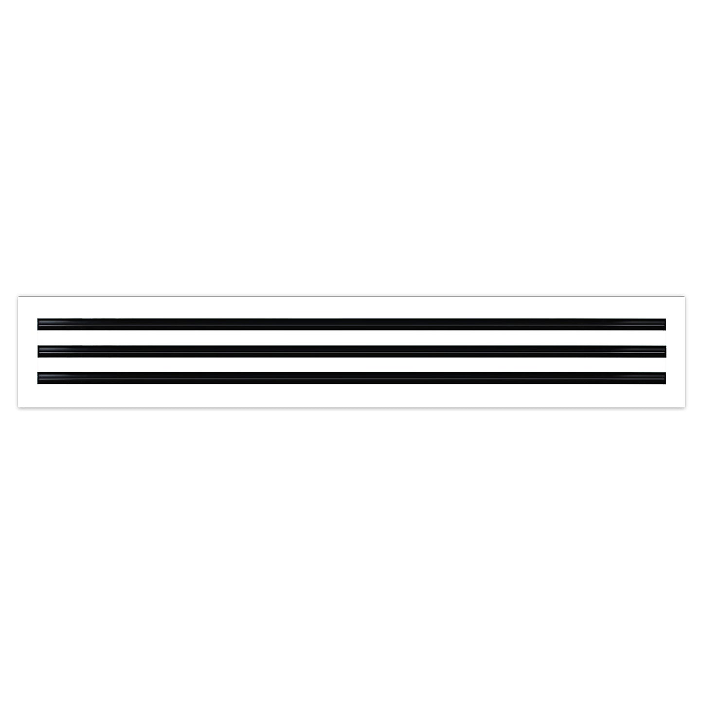 Front of 36x6 Modern Air Vent Cover White - 36x6 Standard Linear Slot Diffuser White - Texas Buildmart