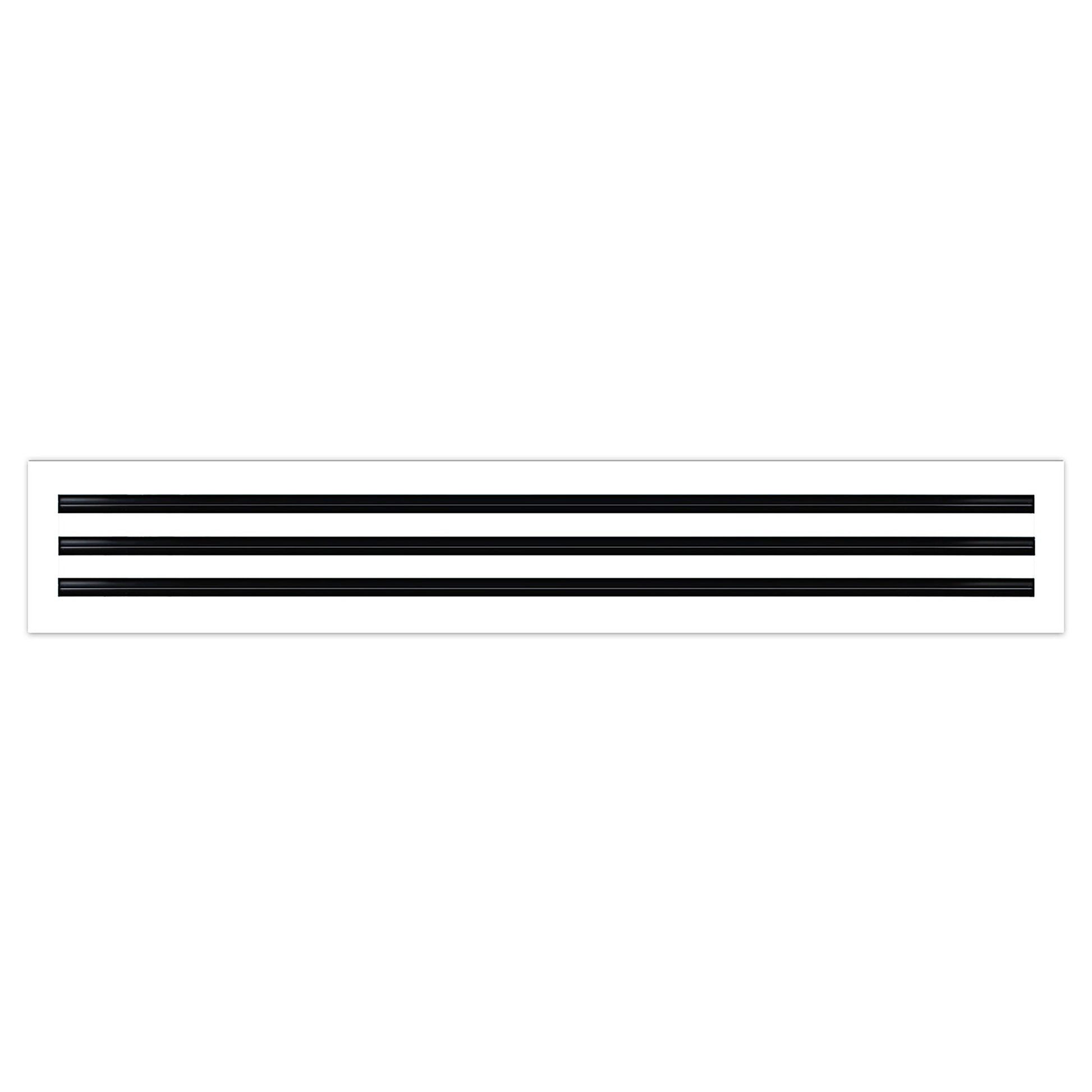 Front of 36x6 Modern Air Vent Cover White - 36x6 Standard Linear Slot Diffuser White - Texas Buildmart